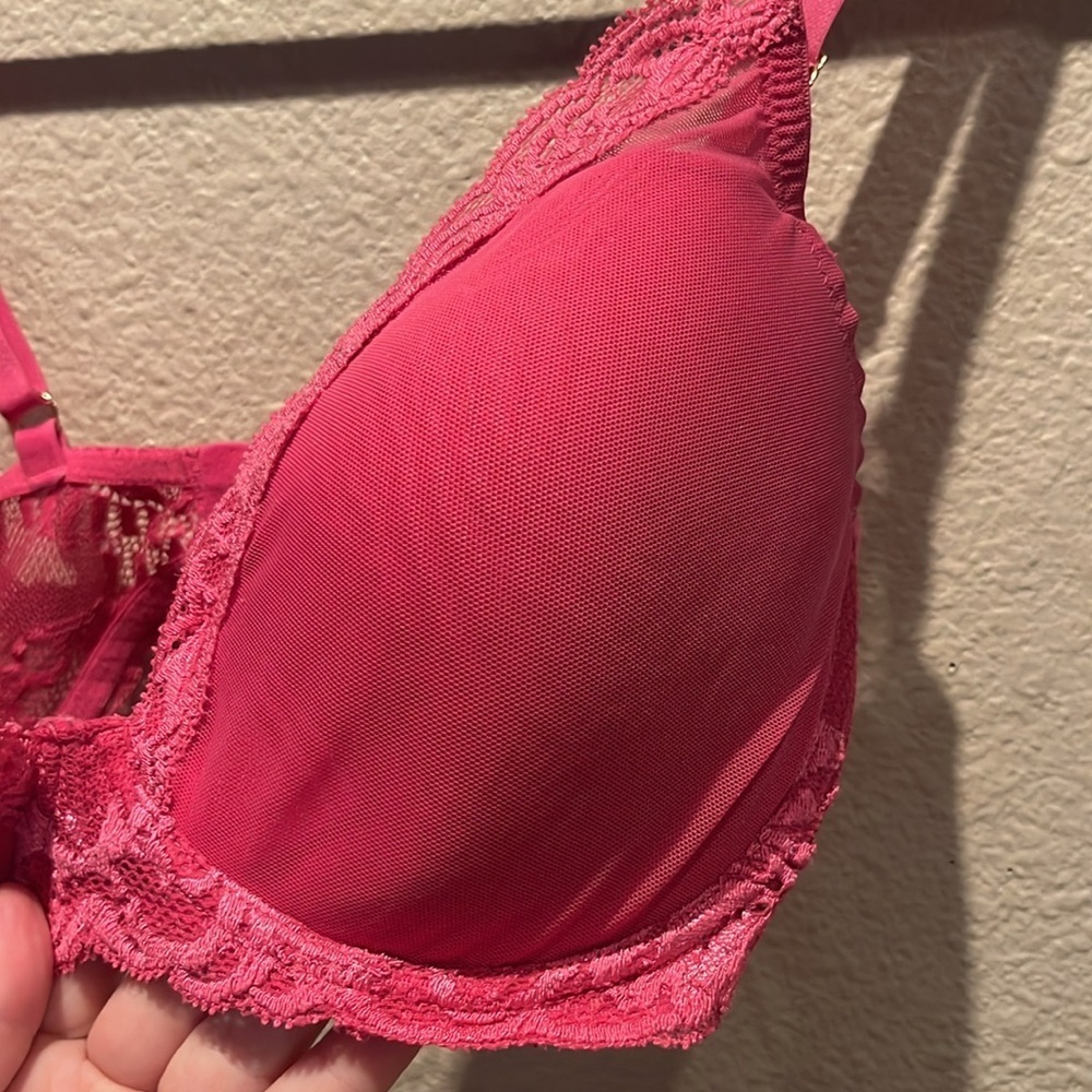 Natori Feathers Contour Bra 32DDD Fuchsia Pink Underwire - Picture 4 of 11